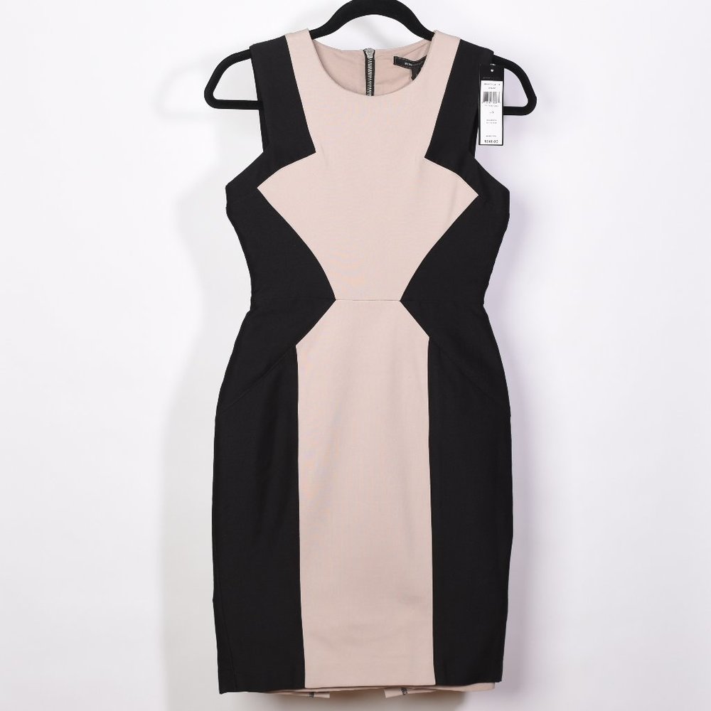 BCBGMaxAzria Evelyn SoyChai Nude & Black Dress - Picture 3 of 6